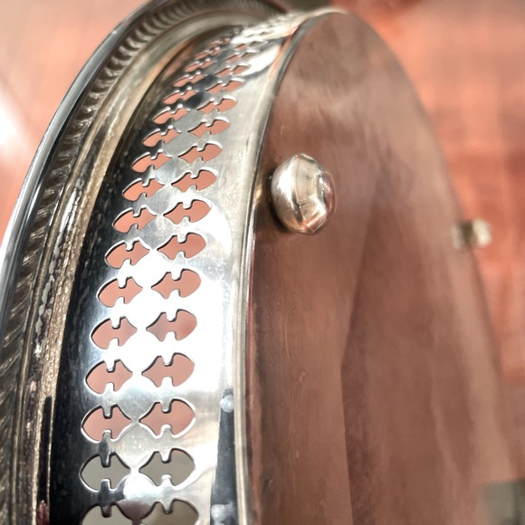 Vintage silver plate/tray. 12” diameter. Marlboro ep brass 2040 - Picture 4 of 8